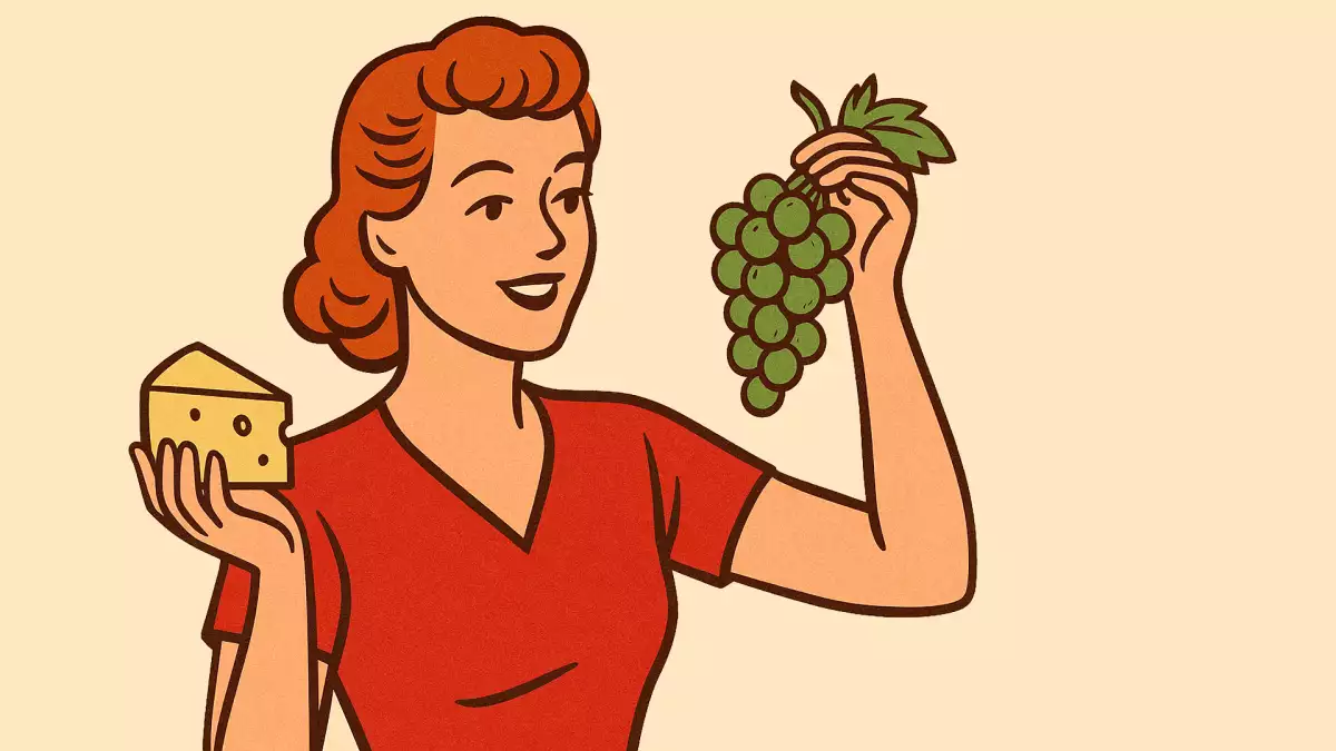 Hrozny se sýrem chutnají jako polibek