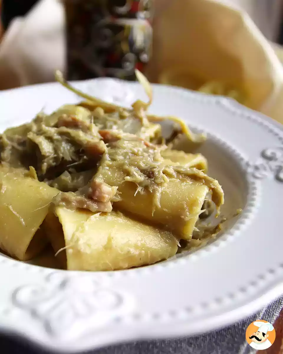 2. Paccheri s artyčoky a slaninou