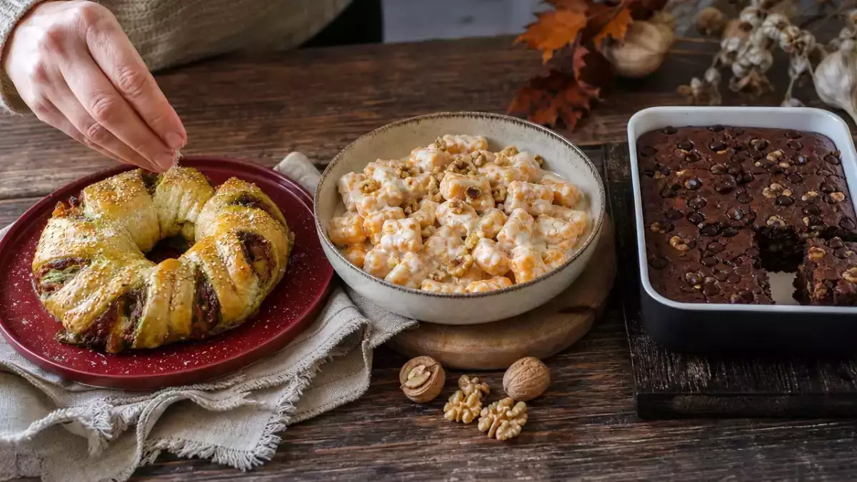 Denní menu na 25. října 2026: křupavý pesto věnec, dýňové noky a brownies z air fryeru