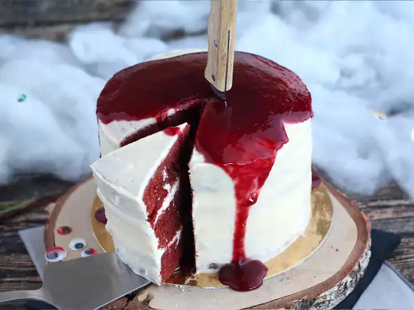 Halloweenský dort Red Velvet, který okamžitě zaujme