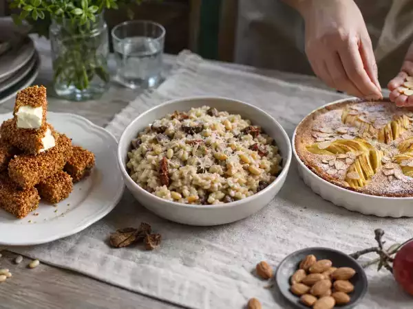 Denní menu, 27. října 2026: sezamová feta, houbové rizoto a normandský koláč