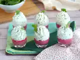 Recept Verrines s pěnou z červené řepy a rukoly