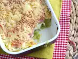 Recept Pórek au gratin s vařenou šunkou a sýrem