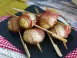 Recept Aperitivní špízy z brambor a uzené slaniny