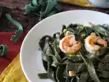 Recept Spirulinové těstoviny s krevetami a citronem: první chod bohatý na živiny a s jedinečnou chutí