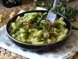 Recept Krémové těstoviny s chřestem a slaninou: snadný a chutný recept