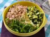 Recept Těstovinový salát orzo s lososem a cuketou