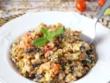 Recept Krémový špaldový salát s cuketami, lilkem a cherry rajčátky