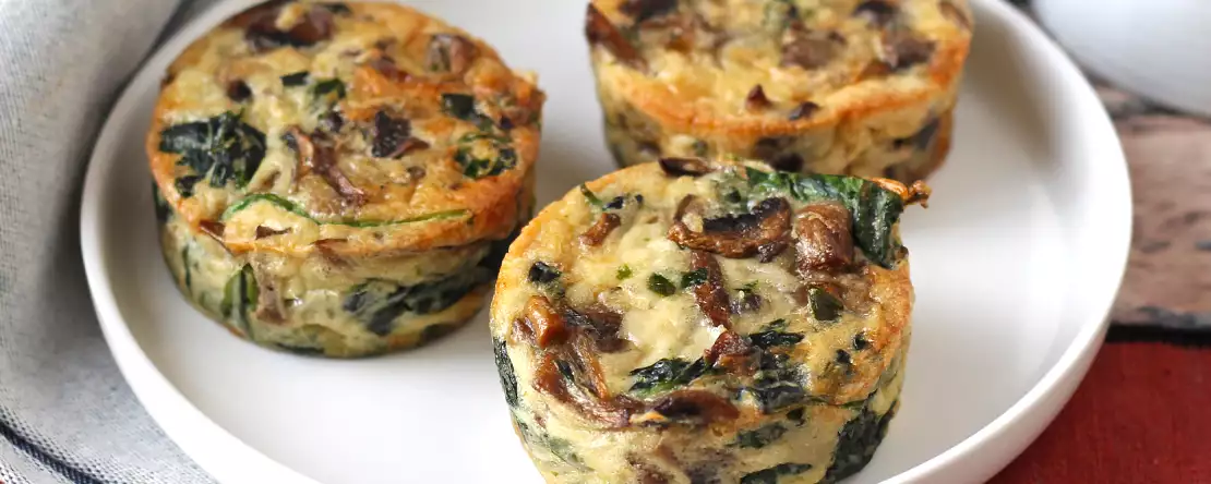 Špenátové a houbové placky