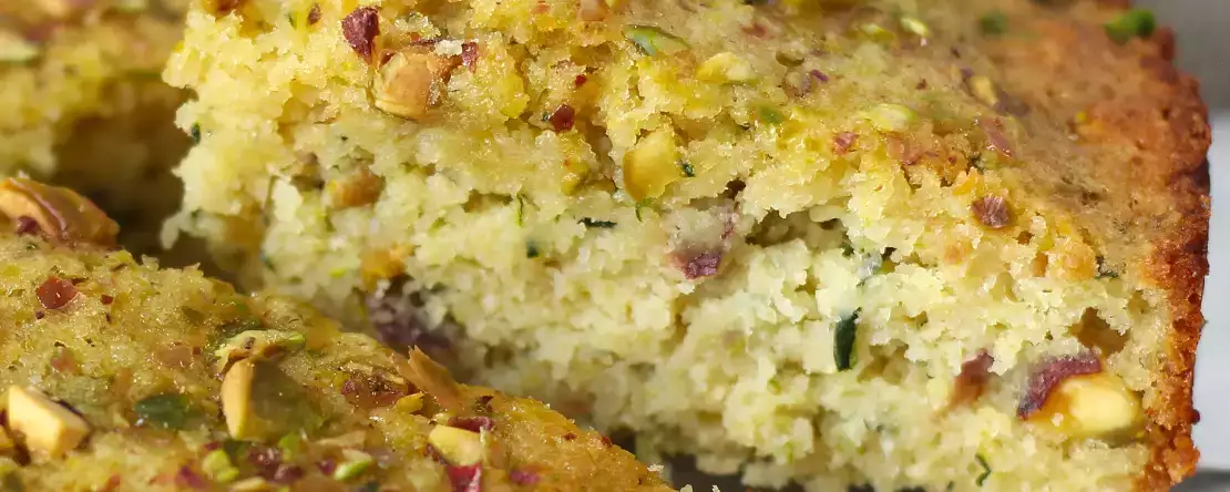 Ultra vlhký dort s pistáciemi, limetkou a cuketou