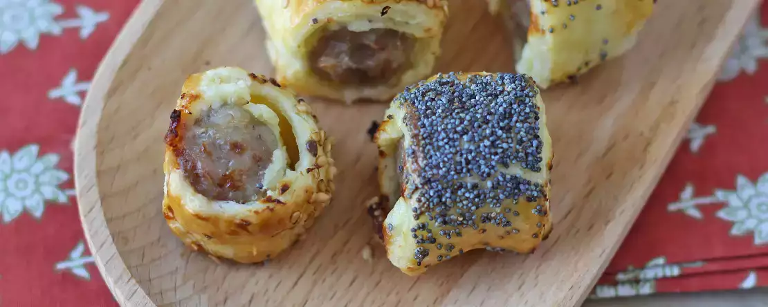 Rustici s klobásou a sýrem v horkovzdušné fritéze