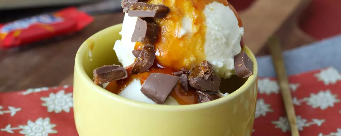 Domácí mcflurry s karamelovou polevou a ninja creami