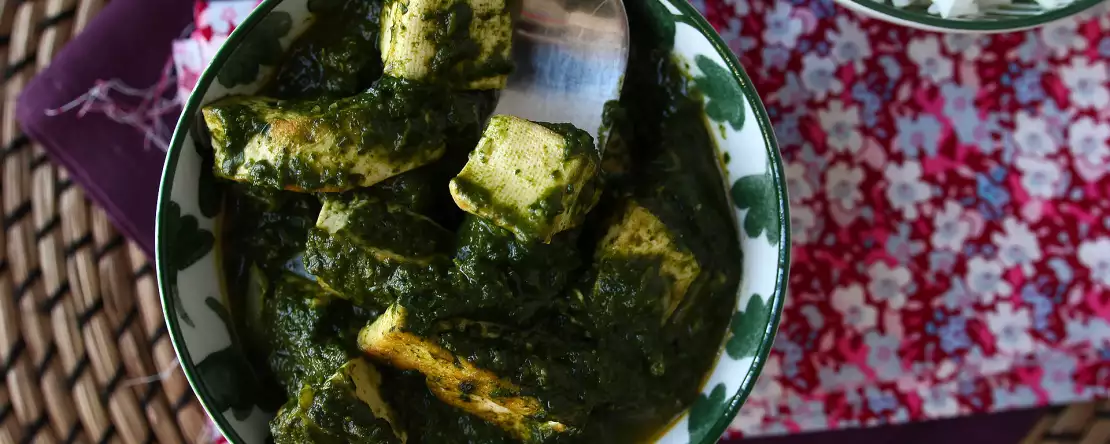 Palak tofu: indické kari se špenátem a tofu