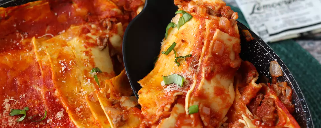 Lasagne alla bolognese z pánve