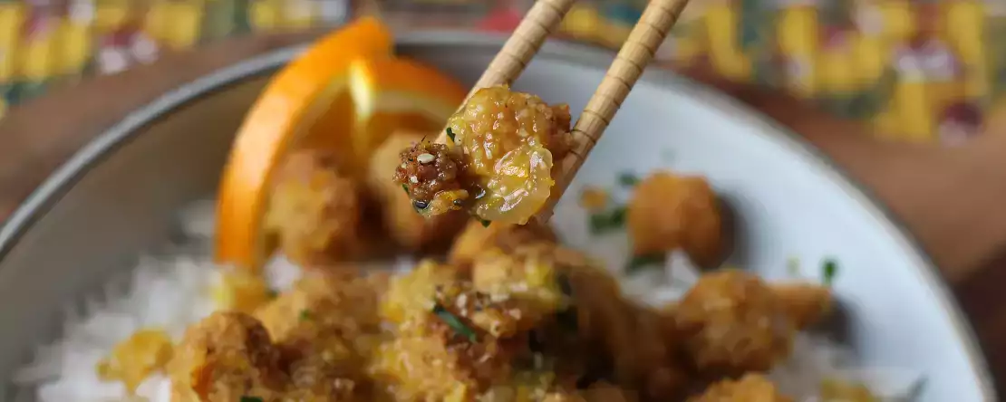 Křupavé tofu s pomerančem