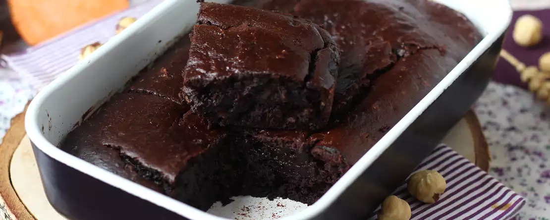 Brownie ze sladkých brambor bez másla a oleje