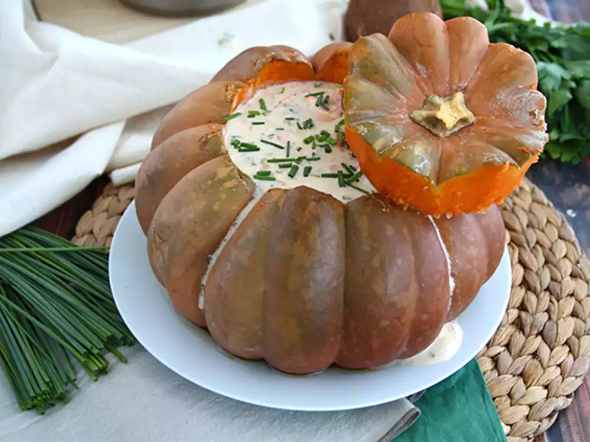 Recept Dýně s krevetami - brazilská camarão na moranga