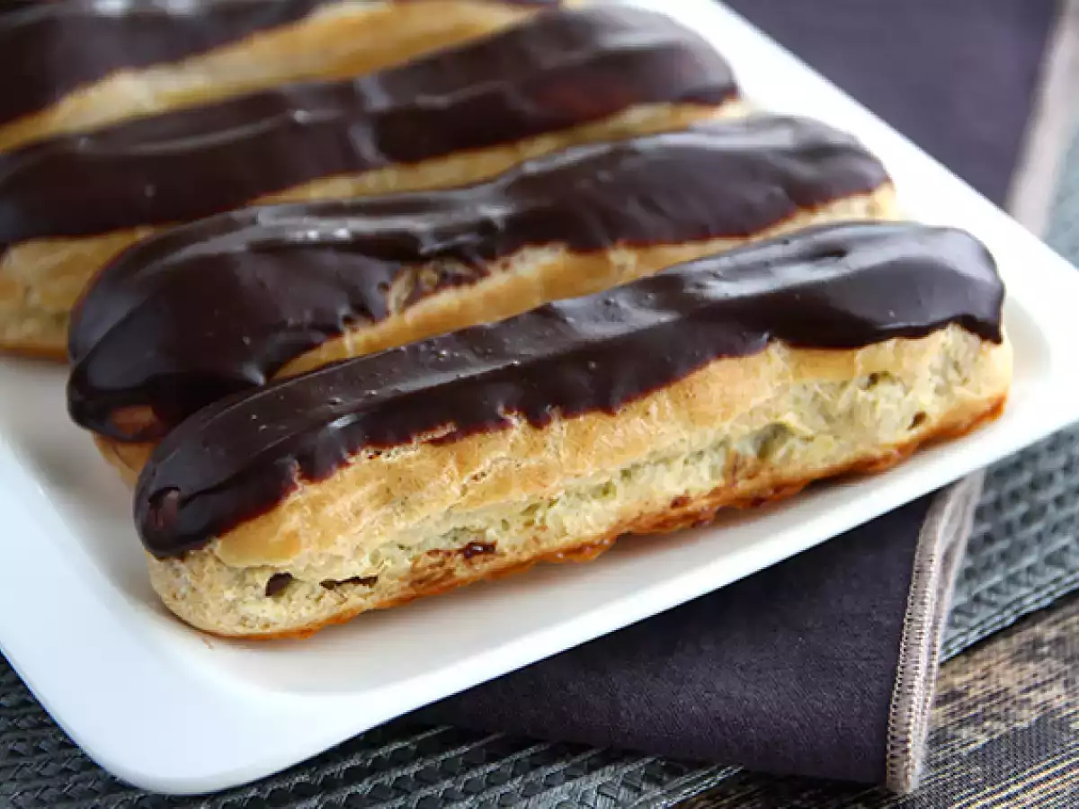 Recept Čokoládové éclairs (krok za krokem)