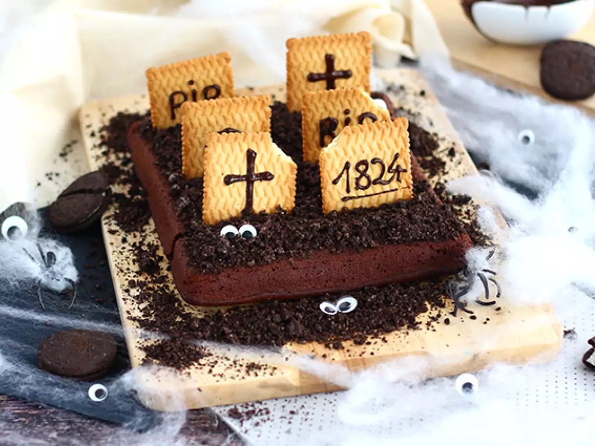 Recept Hřbitovní brownie na halloween