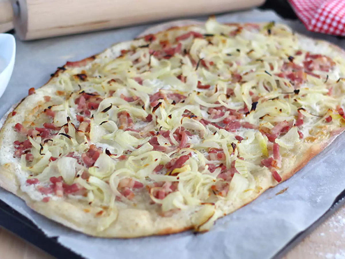 Recept Flammekueche – alsaský flambovaný koláč