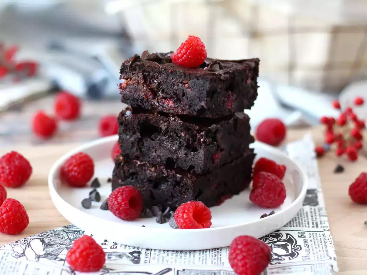 Recept Čokoládovo-malinové brownie, čistý požitek!