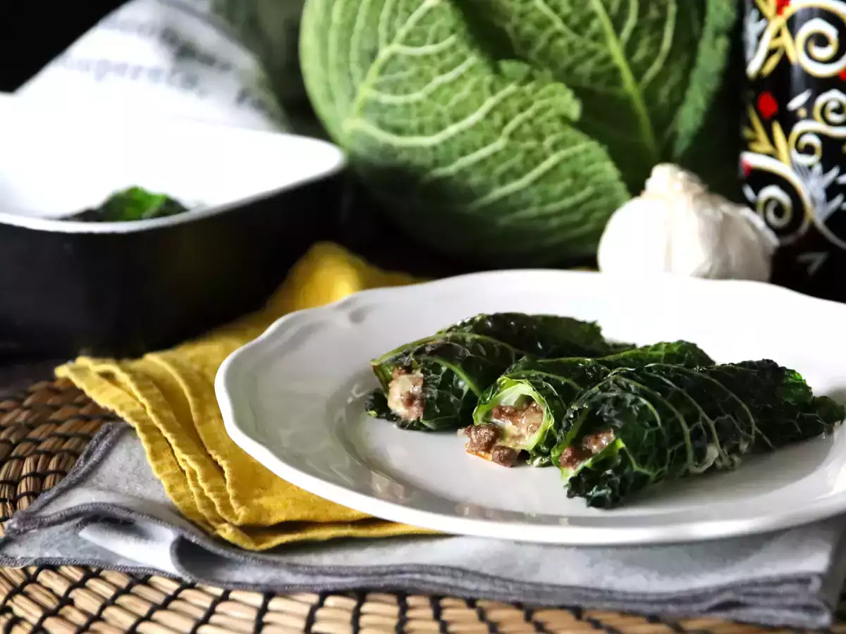 Recept Pečené zelné závitky, snadný a levný recept na rodinný oběd