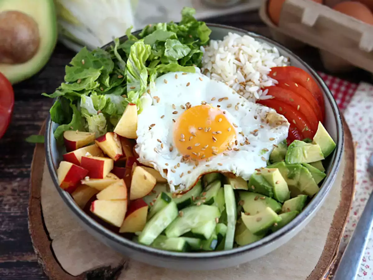 Recept Vegetariánská mísa buddha - krásně vyvážený a barevný salát!
