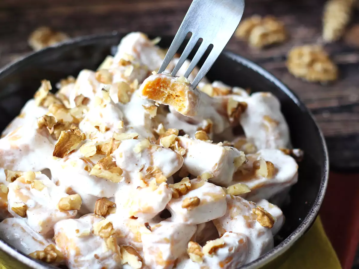 Recept Krémové dýňové noky s philadelphií a křupavými vlašskými ořechy