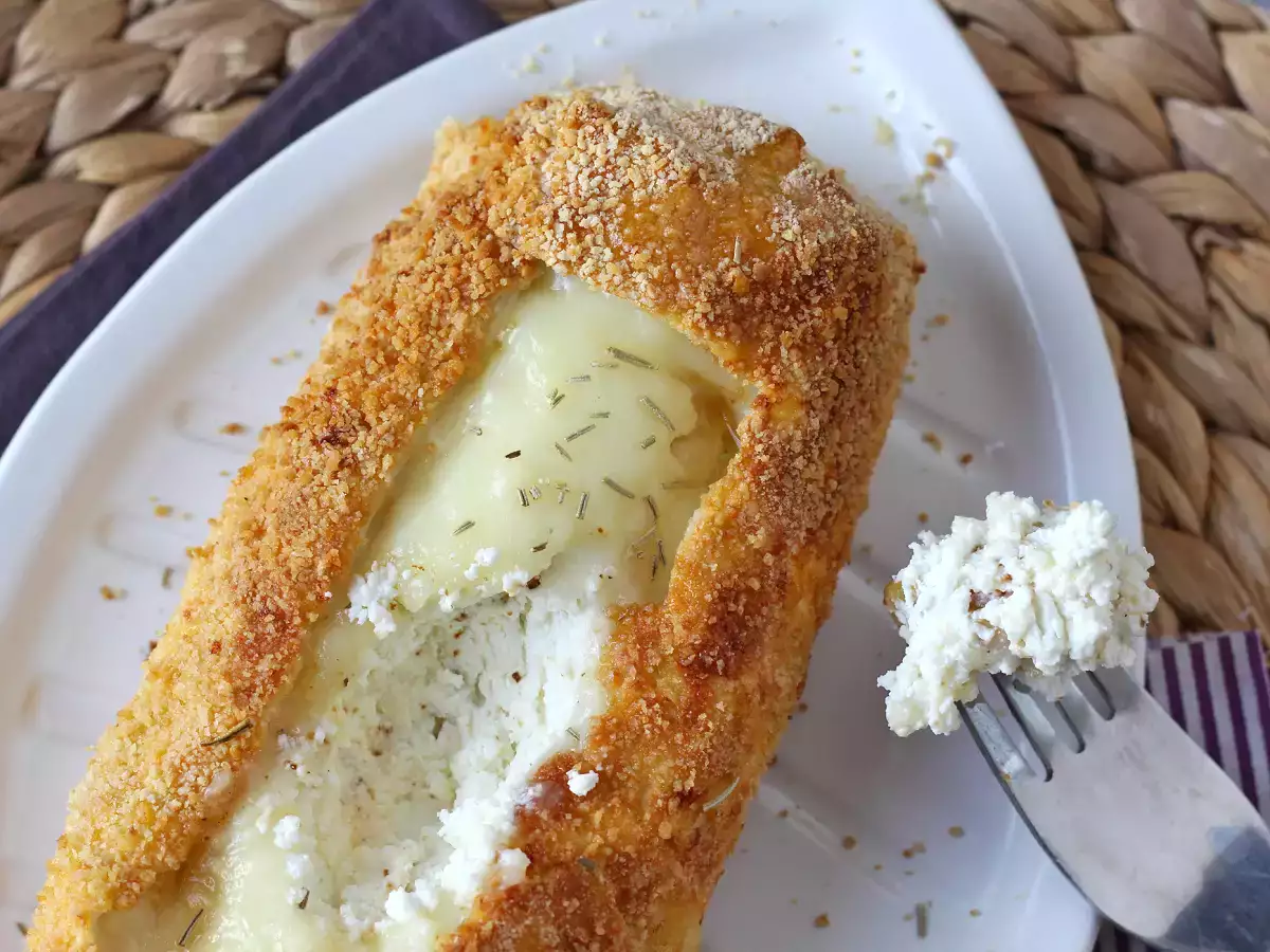 Recept Křupavý, v ústech se rozplývající kozí sýr obalený v pečivu air fryer: absolutní pohodlí!