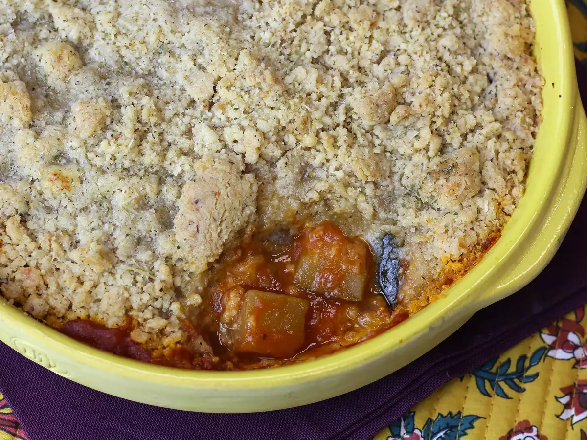 Recept Ratatouille crumble, rychlý a snadný pokrm, který si zamilujete!