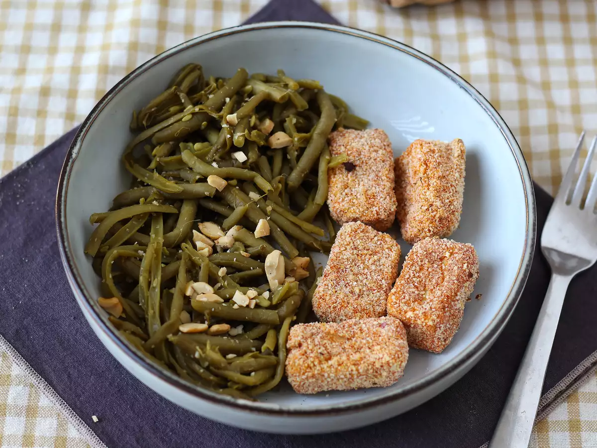 Recept Křupavé tofu nugety a zelené fazolky po thajsku z horkovzdušné fritézy
