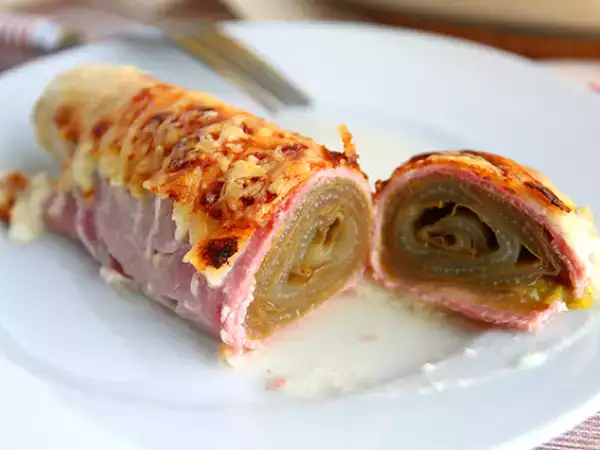 Recept Zapečené endivie se šunkou
