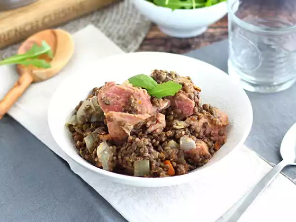 Recept Solené vepřové s čočkou
