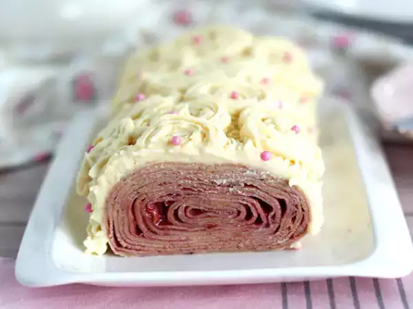 Recept Bílý čokoládový malinový špalek