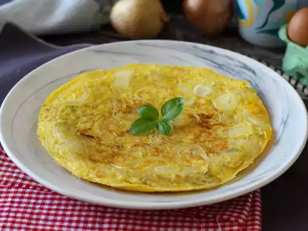 Recept Cibulová omeleta, chutný a snadno připravitelný recept
