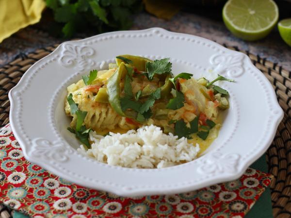 Recept Dušený mořský vlk s kokosovým mlékem - rybí pokrm, který si zamilujete