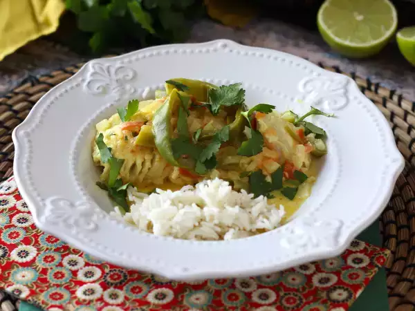 Recept Dušený mořský vlk s kokosovým mlékem - rybí pokrm, který si zamilujete