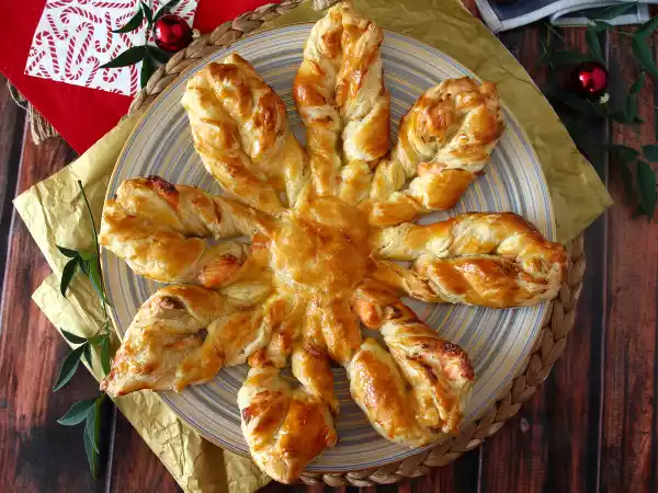 Recept Vločkové pečivo s lososem a čerstvým sýrem, ideální jako aperitiv.