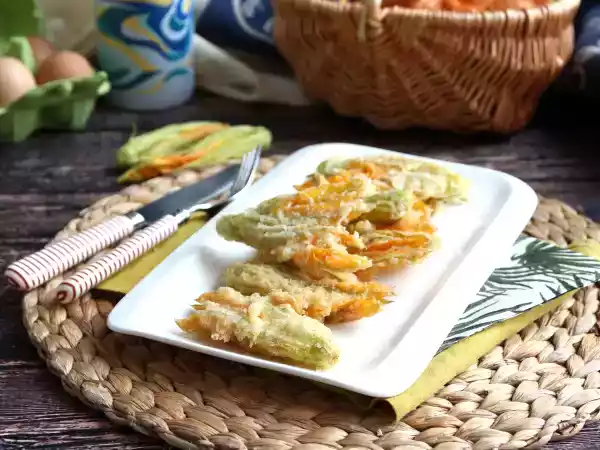 Recept Smažené květy dýně, recept na těsto s perlivou vodou