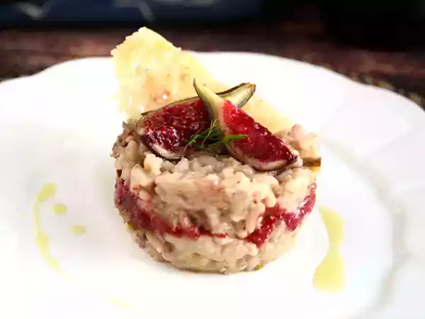 Recept Risotto s fíky, gorgonzolou a šunkou