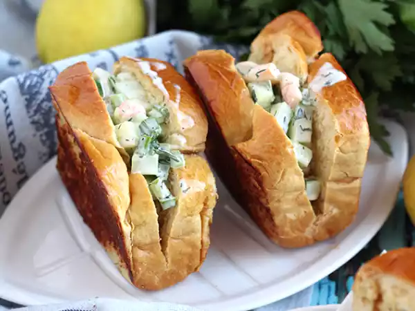 Recept Sendvič s krevetami v briošce (rolka s krevetami)