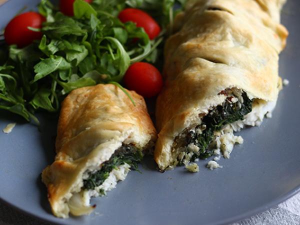 Recept Štikozubec v listovém těstě se špenátem