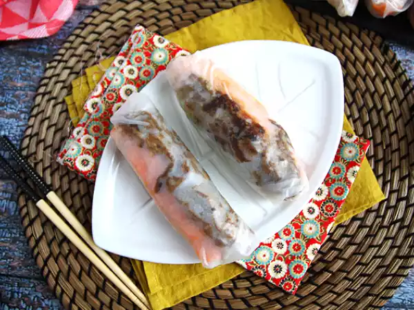 Recept Jarní závitky s marinovaným hovězím masem