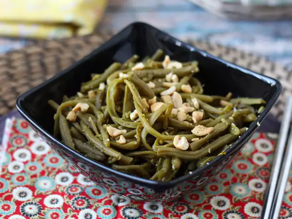 Recept Zelené fazolky s thajskou omáčkou, připravené v horkovzdušné fritéze