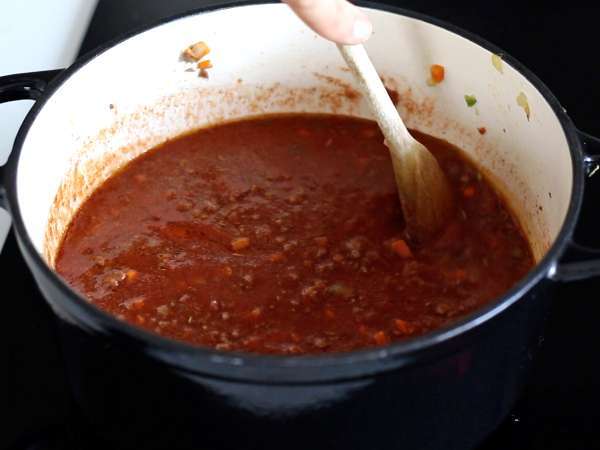 Těstoviny s boloňskou omáčkou - tagliatelle al ragù alla bolognese - Příprava krok 5
