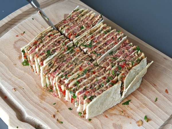 Lavash kebab s tortillami, slavný snadný kebab pečený v troubě! - Příprava krok 8