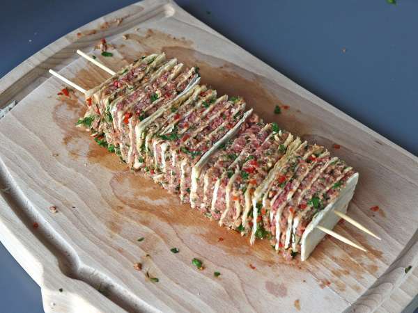 Lavash kebab s tortillami, slavný snadný kebab pečený v troubě! - Příprava krok 9