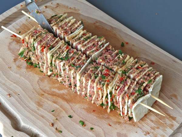 Lavash kebab s tortillami, slavný snadný kebab pečený v troubě! - Příprava krok 10