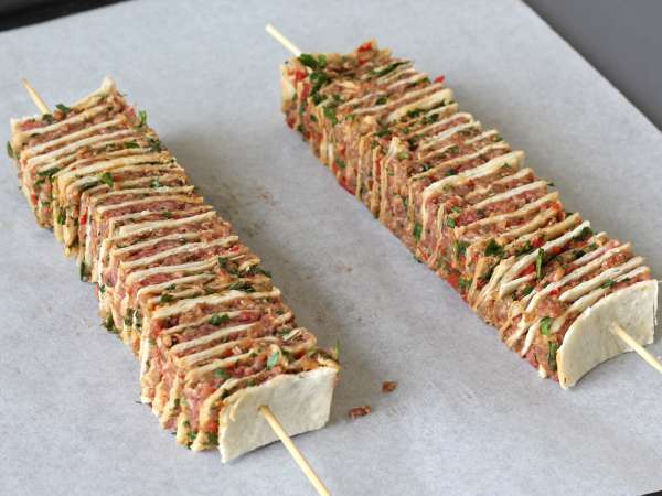 Lavash kebab s tortillami, slavný snadný kebab pečený v troubě! - Příprava krok 11