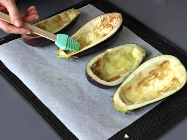 Plněné lilky s mozzarellou au gratin - Příprava krok 2